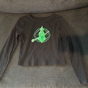 GAP Black Crop Long Sleeve with Elphaba Graphic